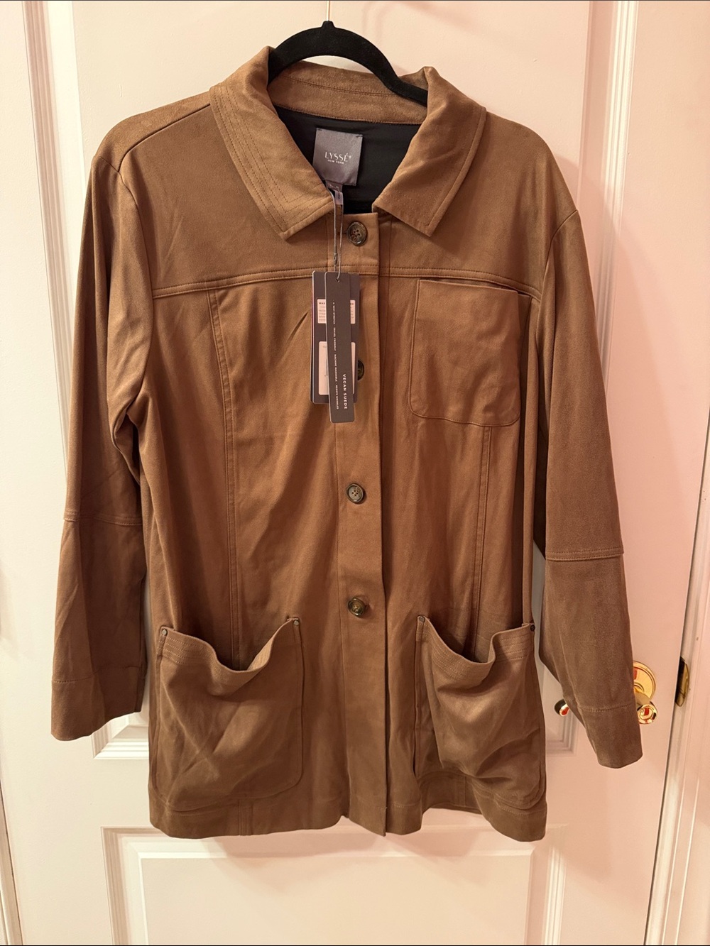 Lysse Brown Vegsn Leather Button-Front Jacket